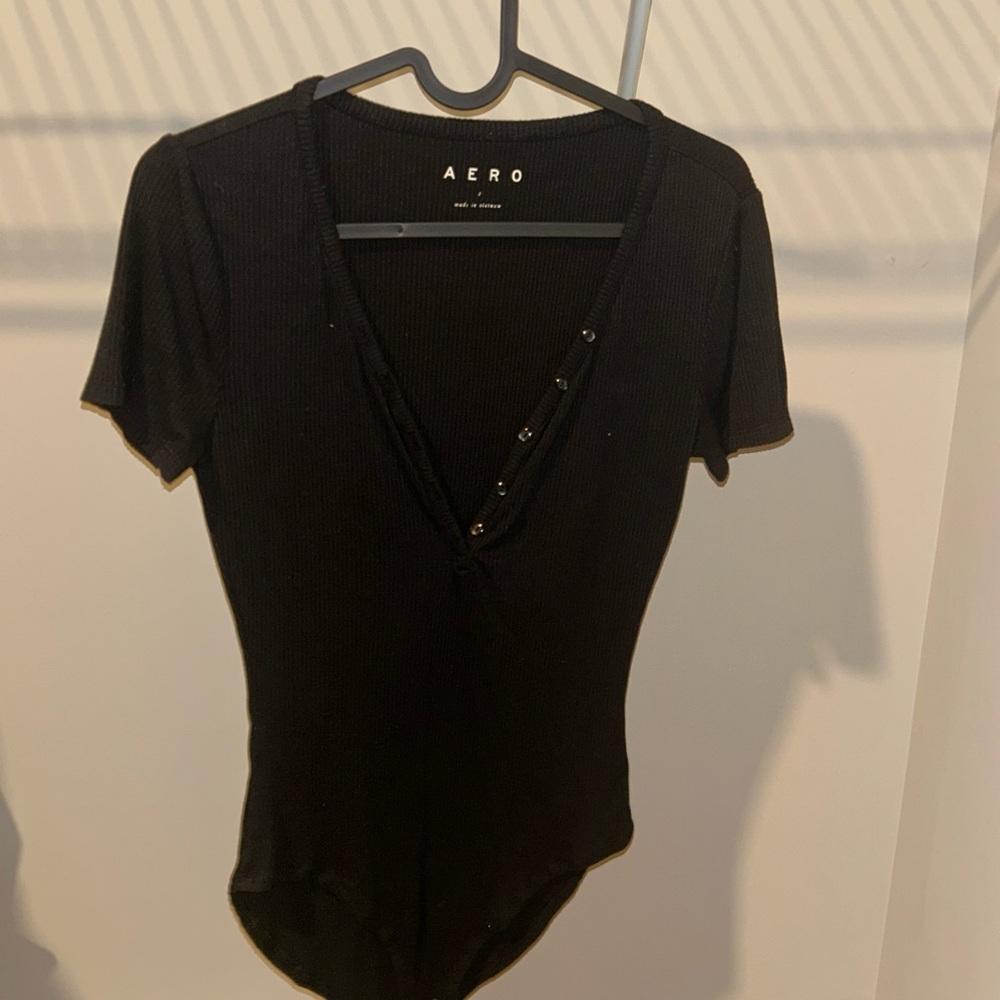 Black Women's Short Sleeve Bodysuit
